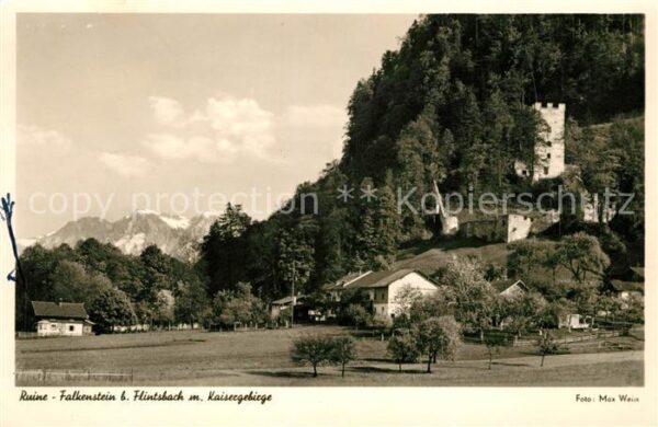 Flintsbach Inn Ruine Falkenstein mit Kaisergebirge
