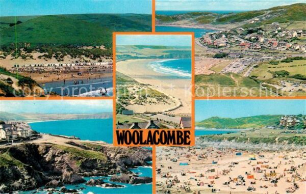 Woolacombe Strandpartien Fliegeraufnahme