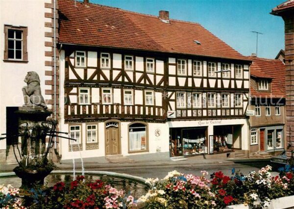 Tann Rhoen Marktbrunnen mit Elf Apostel Haus