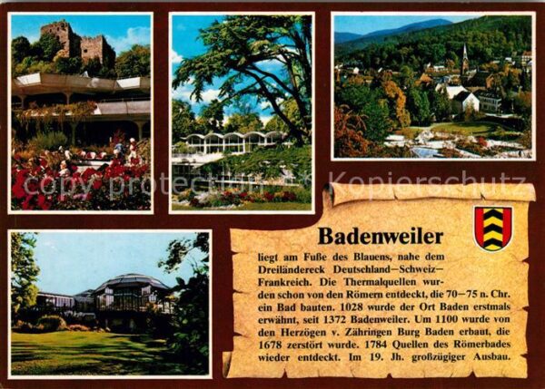 Badenweiler Kurhaus Ruine Markgrafenbad Stadtblick