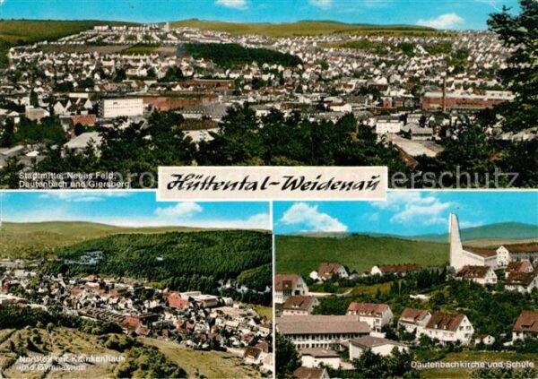 Huettental Weidenau mit Dautenbach und Giersberg Krankenhau