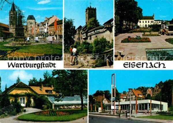 Eisenach Thueringen Lutherdenkmal Nikolaikirche Wartburg An