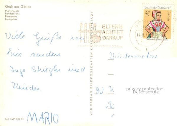 Goerlitz Sachsen Marienplatz Turm Landeskrone Blumenuhr – Bild 2