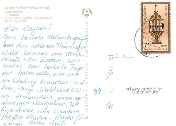 Sitzendorf Thueringen Schwimmbad Teilansicht FDGB Erholungshe – Bild 2