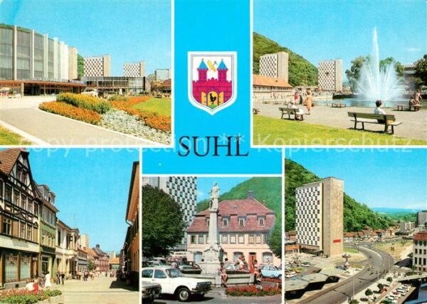 Suhl Thueringer Wald Stadthalle Waffenmuseum Hochhäuser Stei