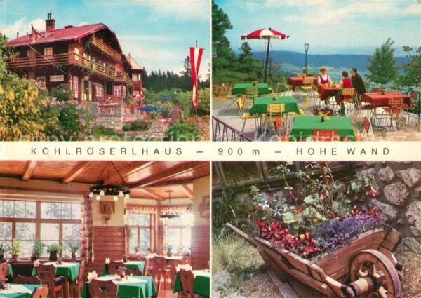 Stollhof Hohe Wand Kohlröserlhaus Gaststätte Restaurant Te