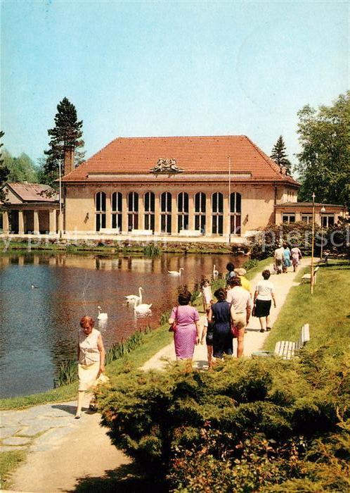 Bad Brambach Festhalle im Kurpark Schwanenteich