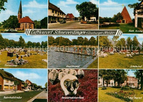 Schneverdingen Kirche Strassenpartie Freibad Schäferho