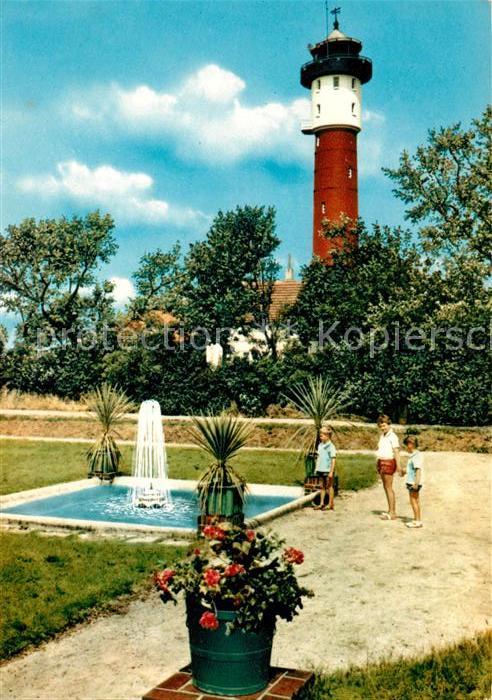 Wangerooge Nordseebad Hindenburgplatz mit Leuchtturm Springbr