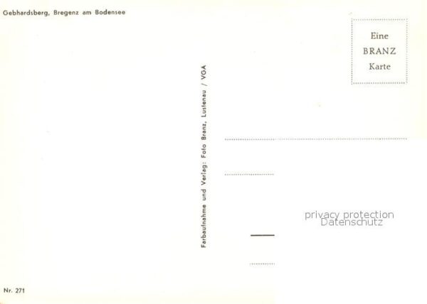 Bregenz Bodensee Gebhardsberg Panorama Branz Karte Nr 27 – Bild 2