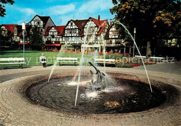 Bad Sooden-Allendorf Kurpark Springbrunnen Fachwerkhäuser