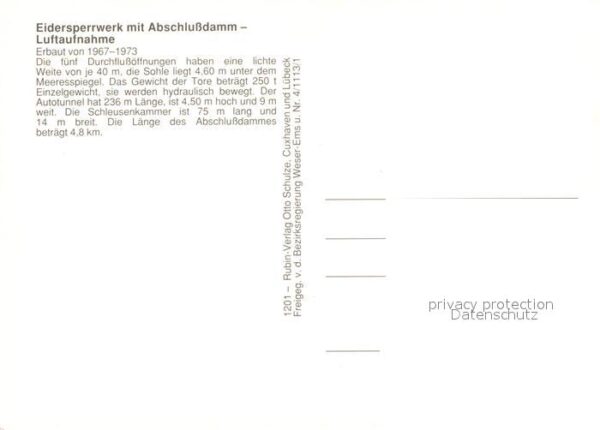 Eidersperrwerk mit Abschlussdamm Fliegeraufnahme – Bild 2