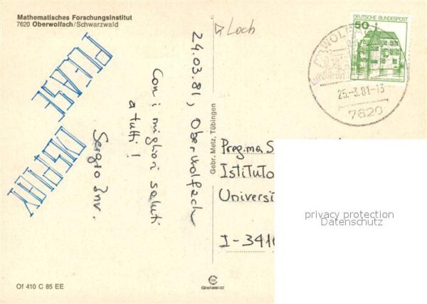 Oberwolfach Mathematisches Forschungsinstitut Lehrs – Bild 2