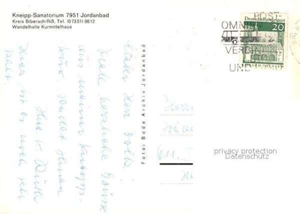 Jordanbad Kneipp Sanatorium Wandelhalle Kurmittel – Bild 2