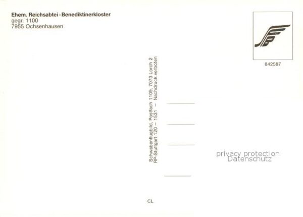 Ochsenhausen Fliegeraufnahme Reichsabtei Benediktine – Bild 2