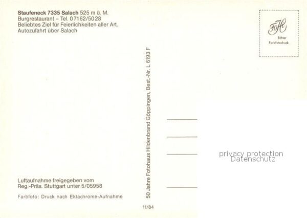 Salach Fliegeraufnahme Burgrestaurant – Bild 2