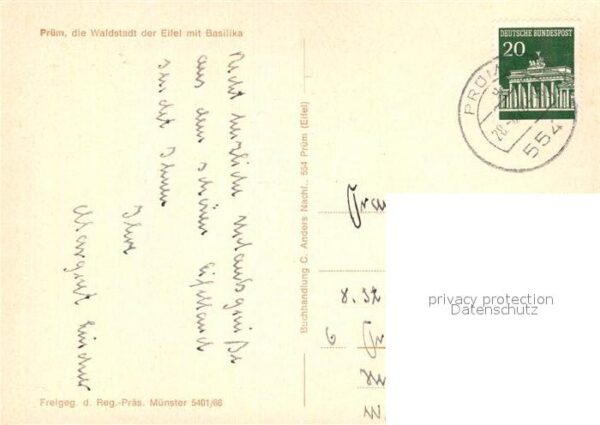 Pruem Eifel Waldstadt der Eifel mit Basilika Fliege – Bild 2