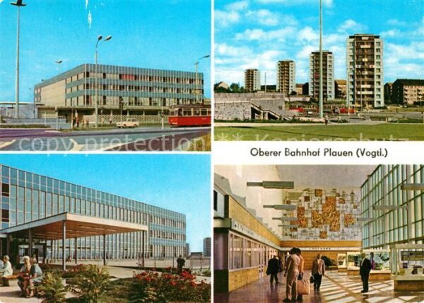 Plauen Vogtland Oberer Bahnhof Bahnhofshalle Hochhäuser