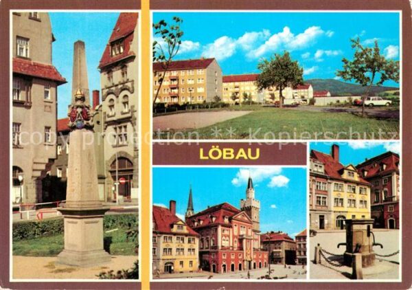 Loebau Sachsen Postmeilensäule Löbauer Berg Rathaus Pl
