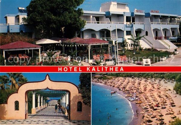 Rhodos Rhodes Aegaeis Hotel Kalithea Eingang Strandpartie