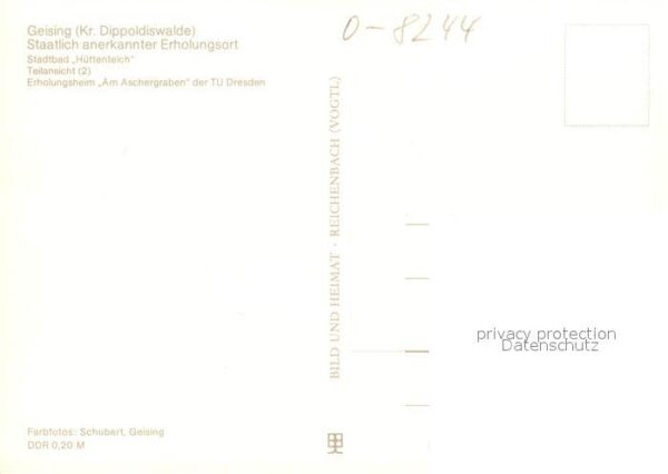 Geising Erzgebirge Stadtbad Hüttenteich Teilansicht Erholu – Bild 2