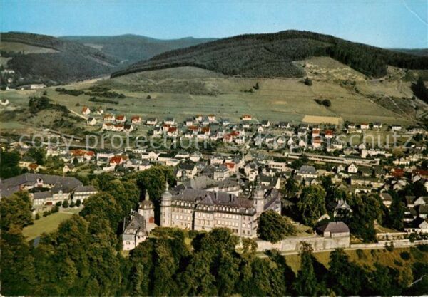 Berleburg Bad Fliegeraufnahme mit Schloss Wittgenstei