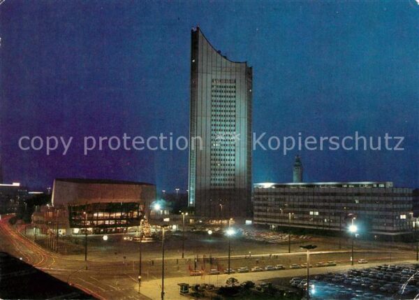 Leipzig Karl Marx Platz bei Nacht