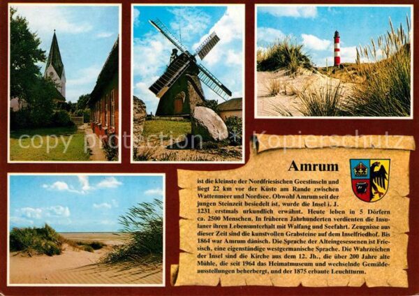 Amrum Kirche Mühle Leuchtturm Dünen