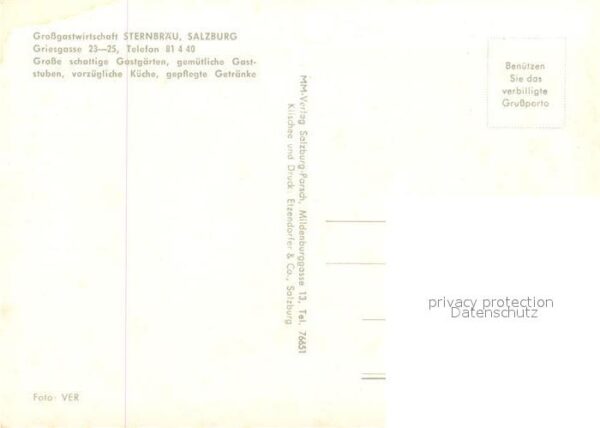 Salzburg Oesterreich Sternbräu Grossgastwirtschaft – Bild 2