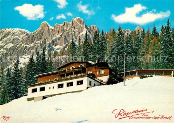 Muehlbach Hochkoenig Alpengasthof Rupertihaus mit Manndlwand