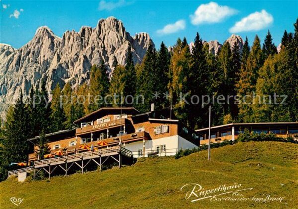Muehlbach Hochkoenig Alpengasthof Rupertihaus mit Manndlwand