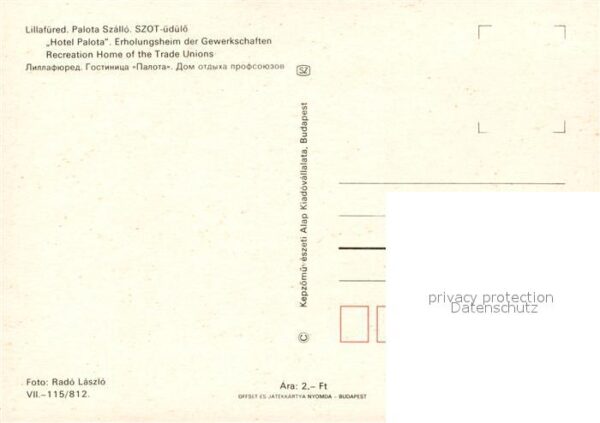 Lillafuered Hotel Palota Gewerkschafts Erholungshei – Bild 2