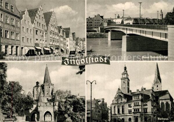 Ingolstadt Donau Theresienstraße Neue Donaubrücke Kreuzt