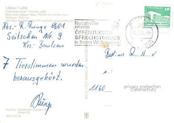 Loebau Sachsen Postmeilensäule Rathaus Platz der Befre – Bild 2