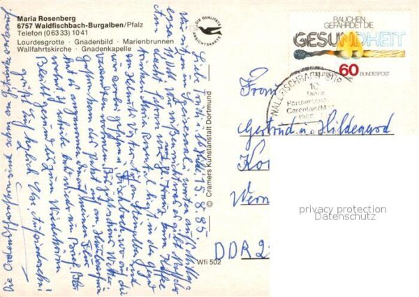Waldfischbach-Burgalben Maria Rosenberg Lourdesgrotte Gnadenbil – Bild 2
