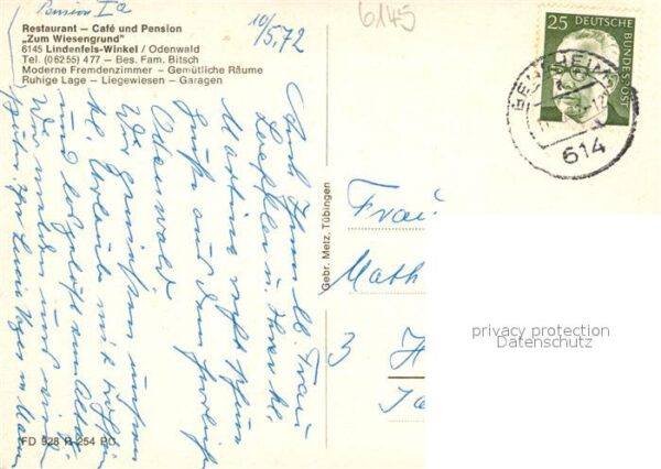 Lindenfels Odenwald Winkel Restaurant Cafe Pension Zum Wies – Bild 2