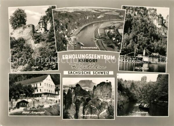 Rathen Saechsische Schweiz Burg Hotel Erbgericht Bastei Elbpanoram