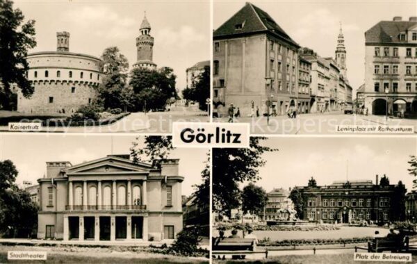 Goerlitz Sachsen Kaisertrutz Leninplatz mit Rathausturm