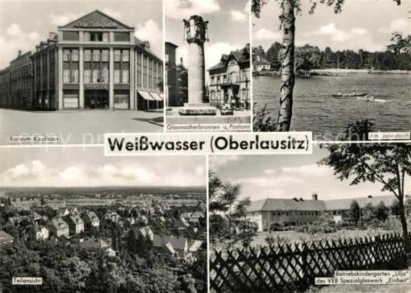 Weisswasser Oberlausitz Konsum Kaufhaus Glasmacherbrunnen Posta