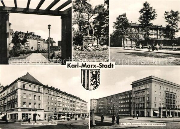 Karl-Marx-Stadt Innere Klosterstrasse Marx Engels Denkm