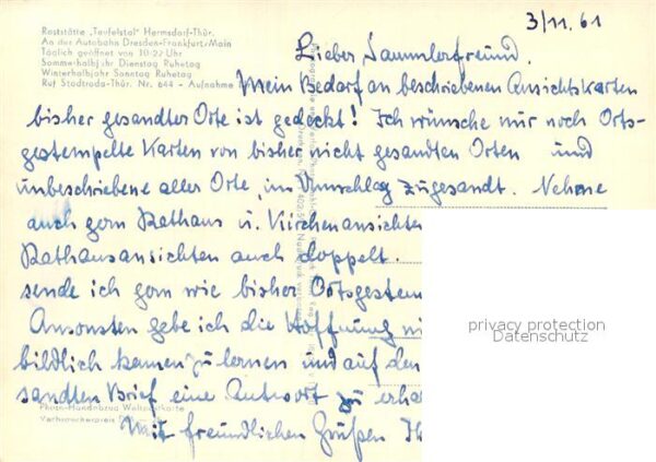 Hermsdorf Thueringen HO Raststätte Teufelstal Gaststube Auto – Bild 2