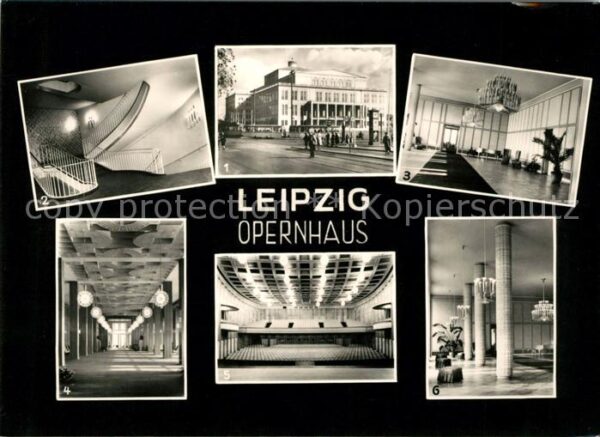 Leipzig Oper Aufgang mit Goldwand Rangfoyer Kon