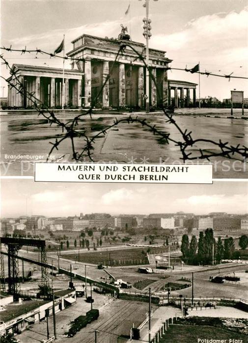 Berlin Brandenburger Tor hinter Stacheldraht P