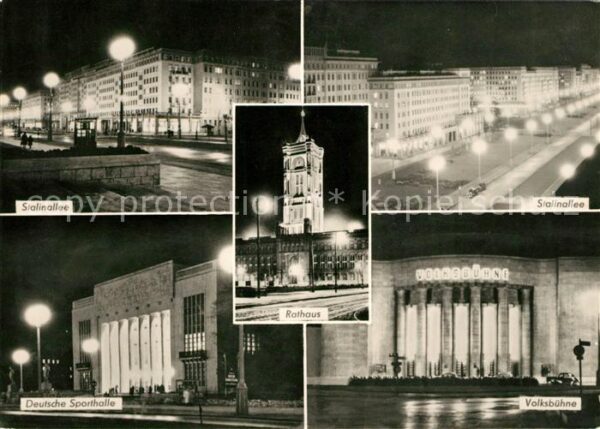 Berlin Stalinallee Deutsche Sporthalle Rathaus