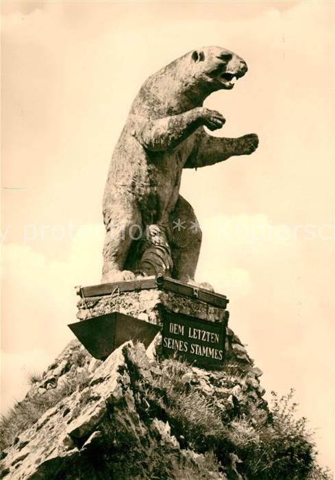 Ruebeland Harz Bären Denkmal Dem Letzten seines Stamme