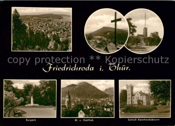 Friedrichroda Kurpark Blick vom Gottlob Schloss Reinh