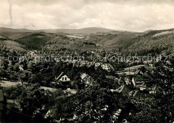 Wernigerode Harz Blick über Hasserode zum Brocken