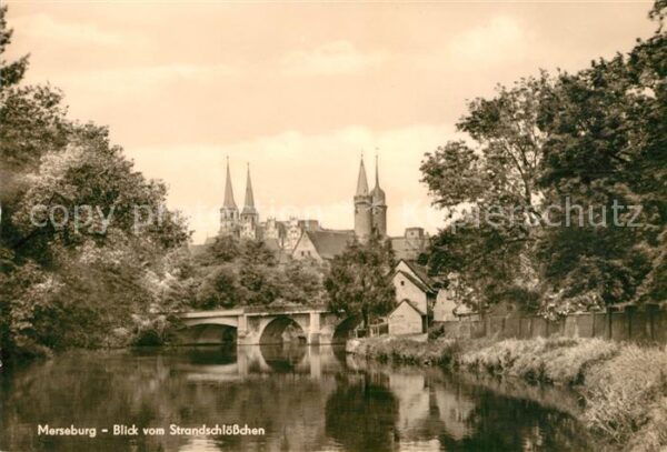 Merseburg Saale Blick vom Strandschlösschen