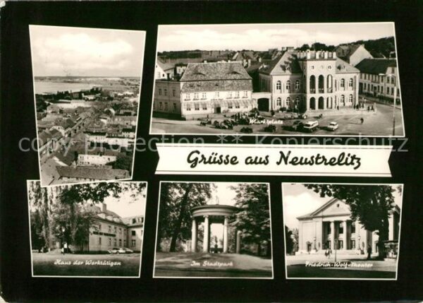 Neustrelitz Panorama Marktplatz Haus der Werktätige
