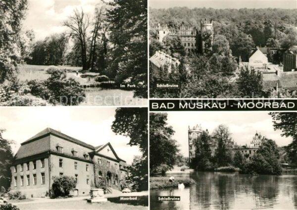 Bad Muskau Oberlausitz Moorbad Park Schlossruine